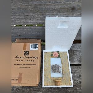 Home Interiors Gold Frame with Pink Rose Accent